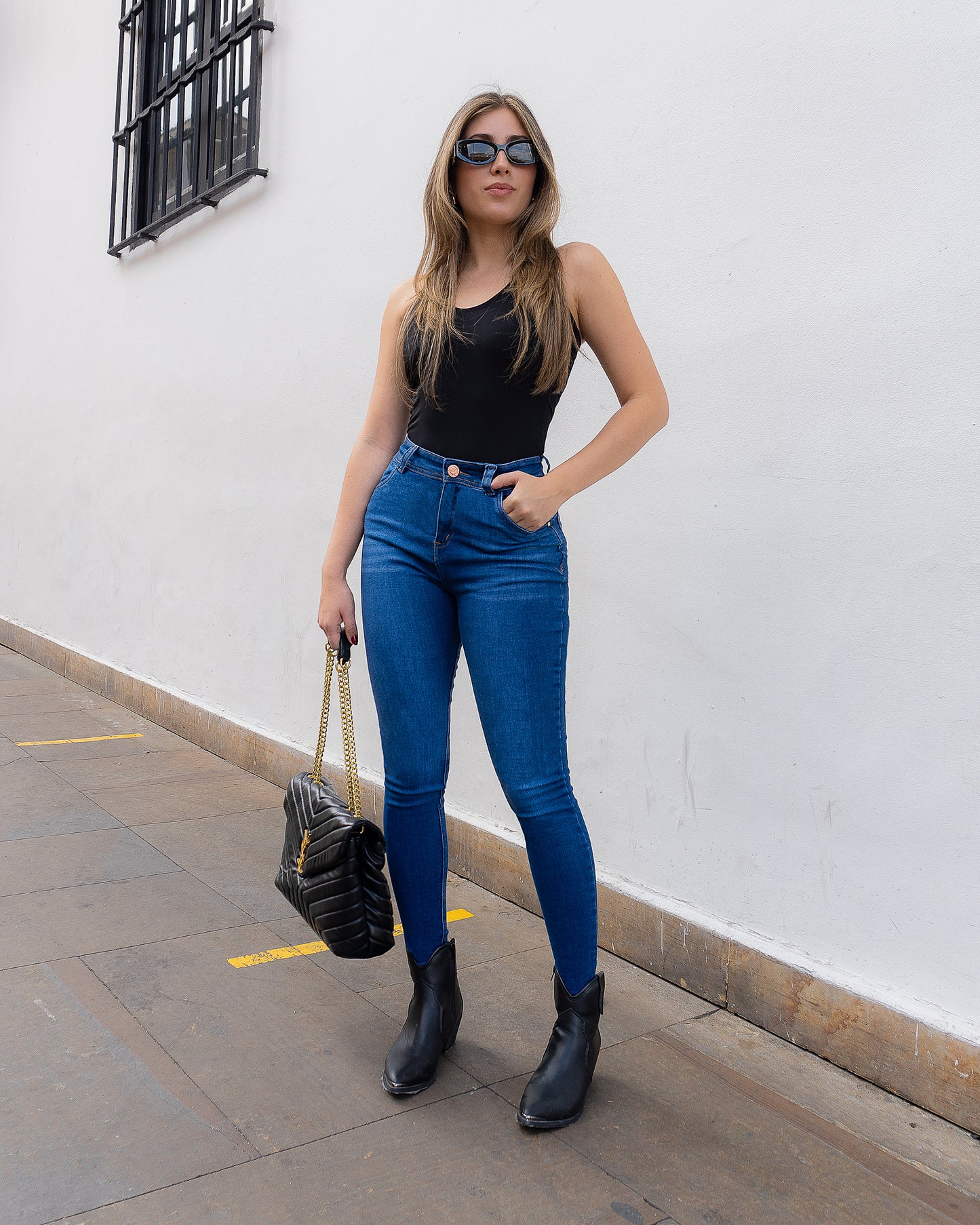 Jeans Skinny Europeo - Medio Azul Desgastado