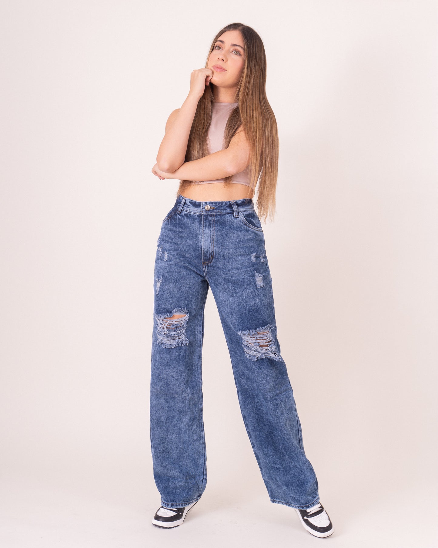 Jeans Wide leg - Azul Medio Frost