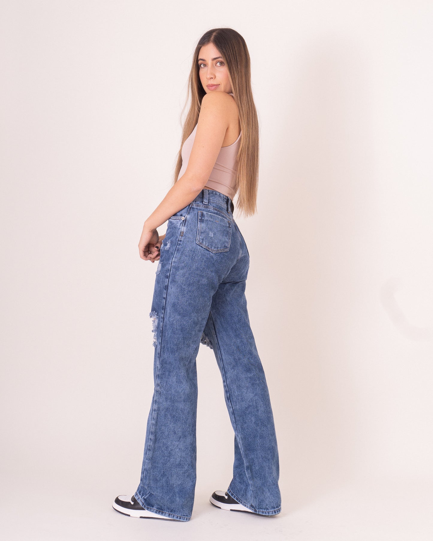 Jeans Wide leg - Azul Medio Frost