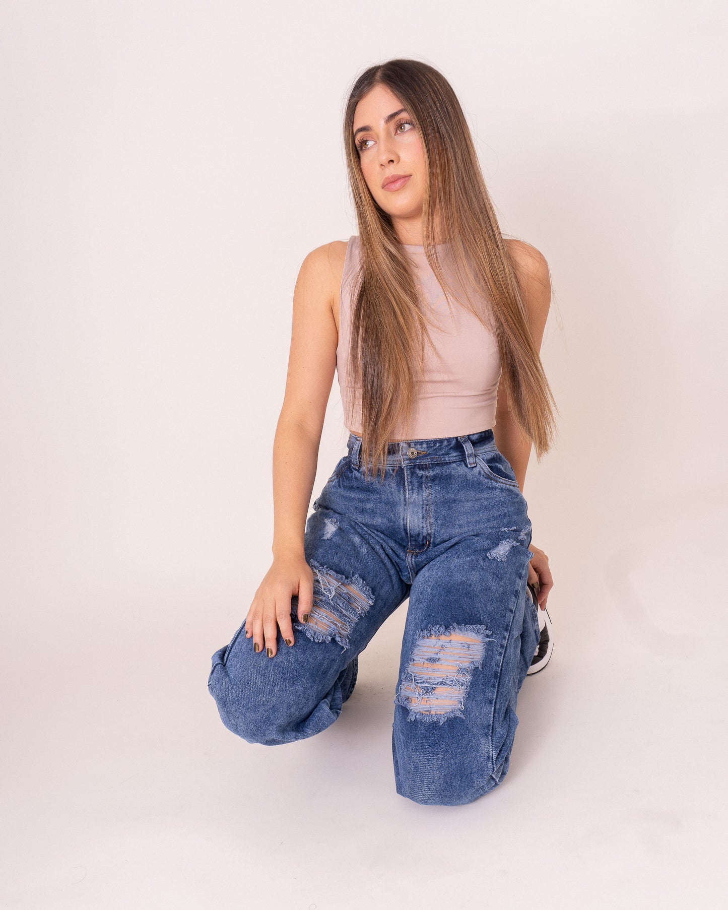 Jeans Wide leg - Azul Medio Frost