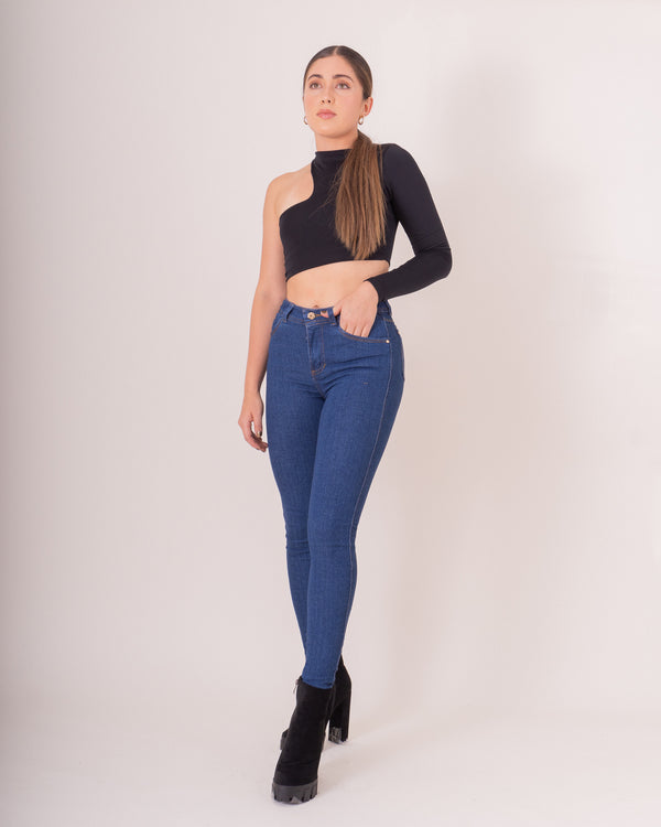 Jeans Skinny Americano Azul Medio Oscuro