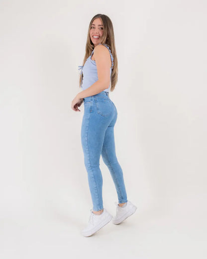 Jeans Skinny Europeo - Medio Azul Frosteado