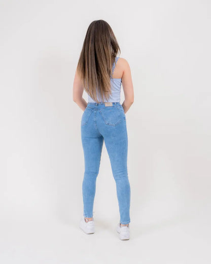 Jeans Skinny Europeo - Medio Azul Frosteado