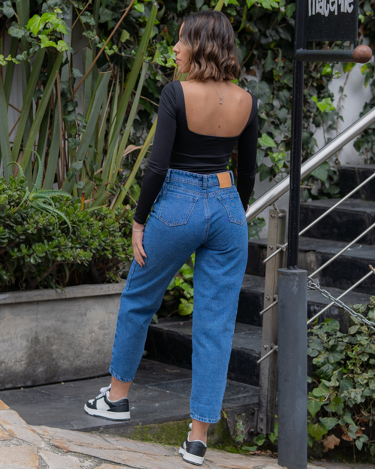 Jean Mom Fit Azul Medio