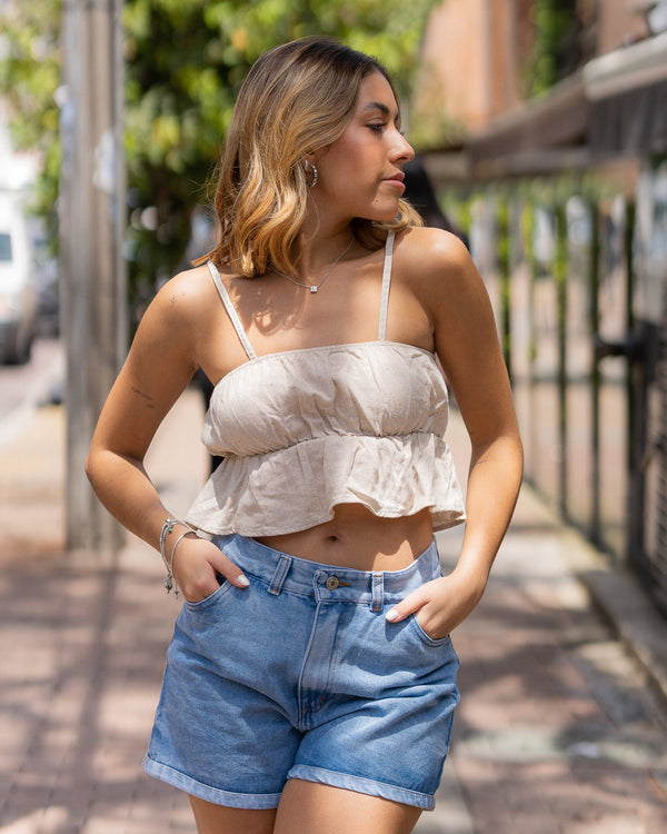 Short en Jeans Azul Claro Frost