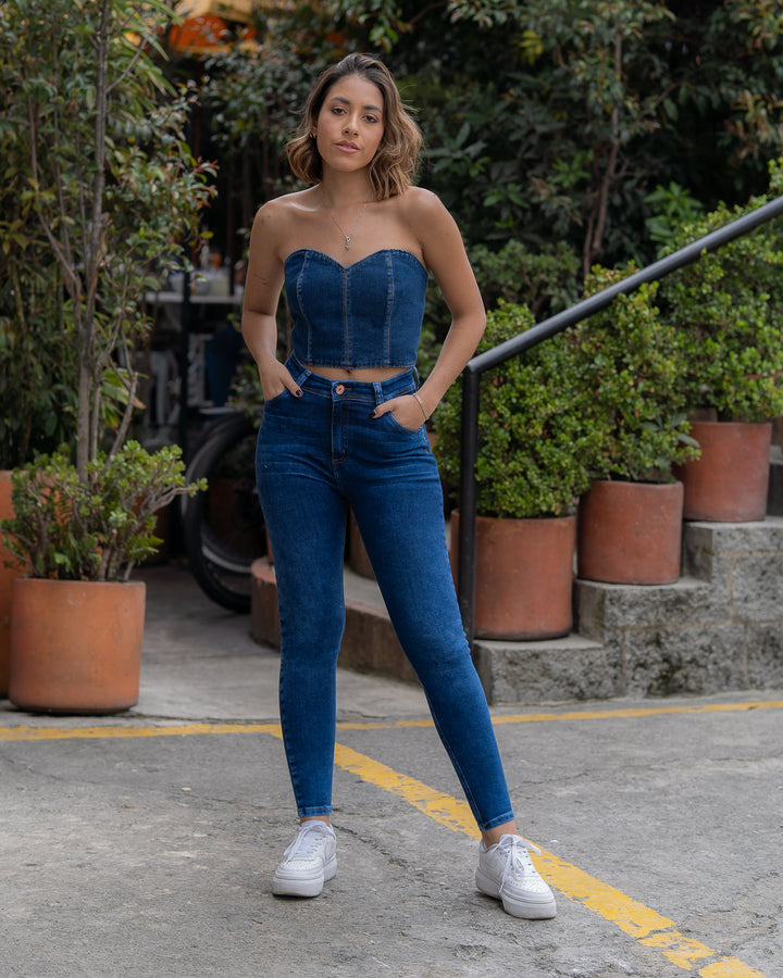 Jeans Skinny Europeo Azul Medio | Diseño moderno y ajuste perfecto | Samblas B
