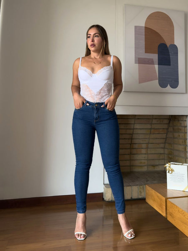 Jeans Skinny Americano Azul Medio