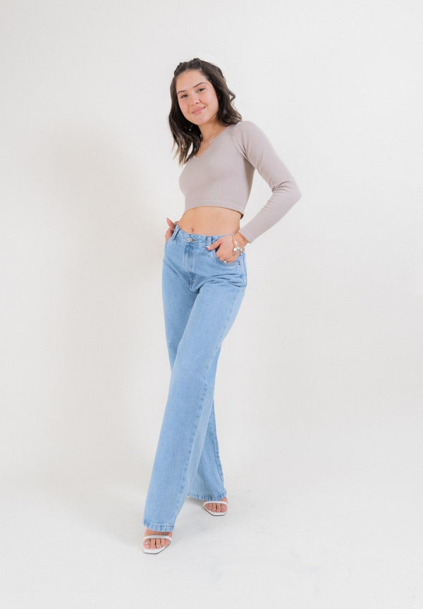 Jeans Wide Leg - Azul Claro A
