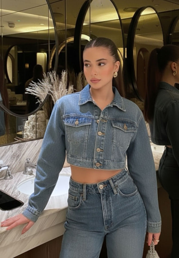 Chaqueta Torera en Jeans Azul Claro