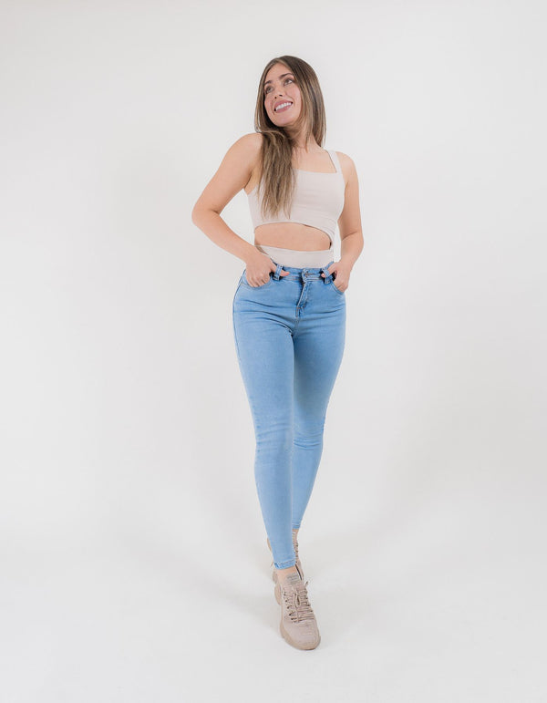 Jeans Skinny Europeo - Azul Medio Claro