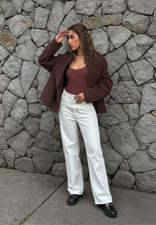 Jeans Wide Leg - Blanco Hueso